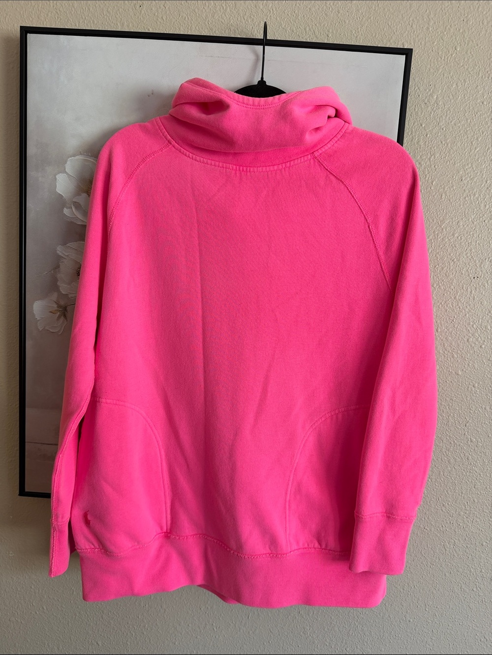 Polo Ralph Lauren hot pink cowl neck hoodie sweatshirt